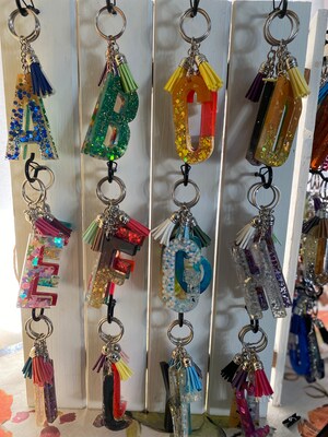 Resin Initial Key Chains - image3